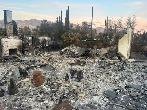 Aftermath of wildfire in Altadena